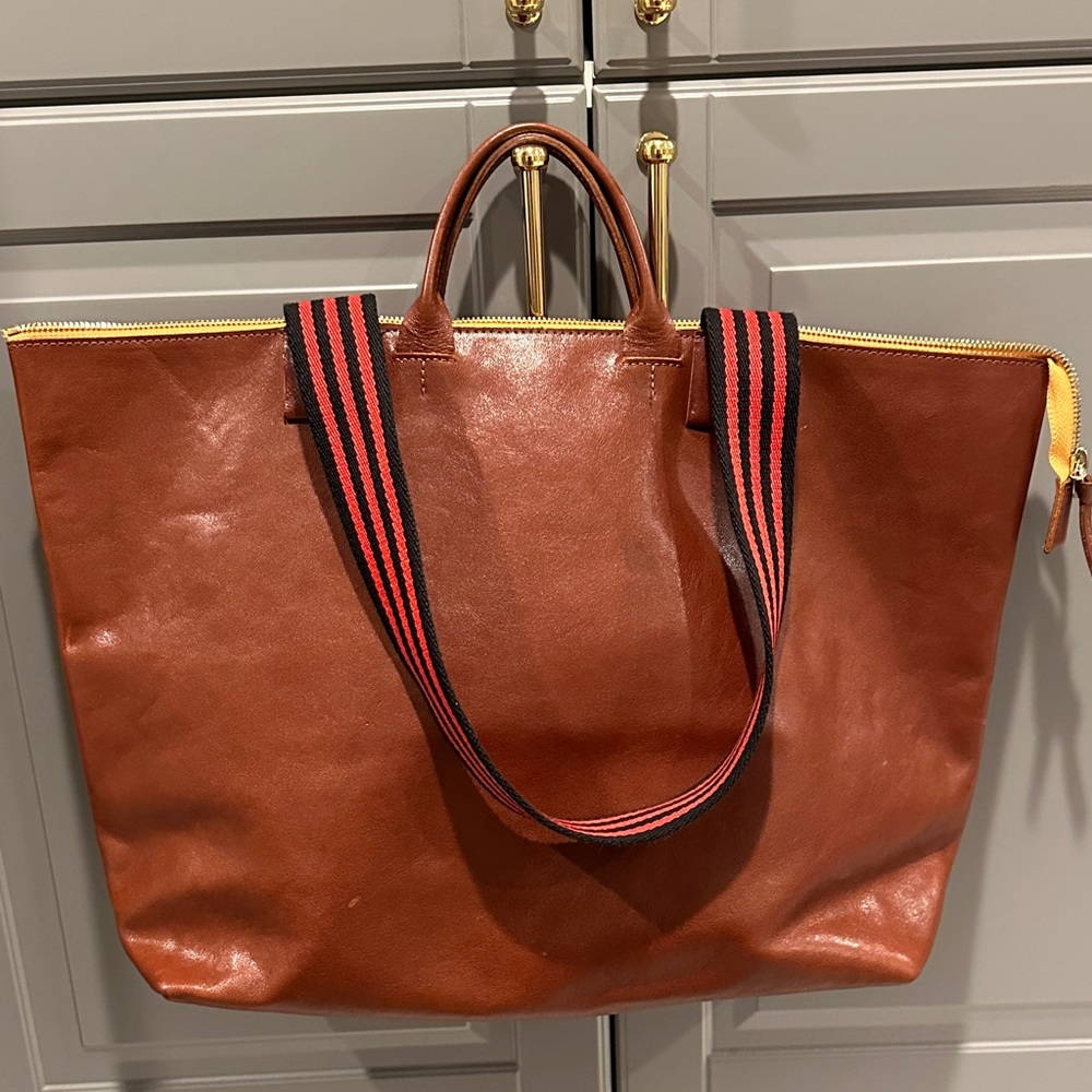 Clare V Le Zip Sac Tote in Cognac Brown - Picture 6 of 7
